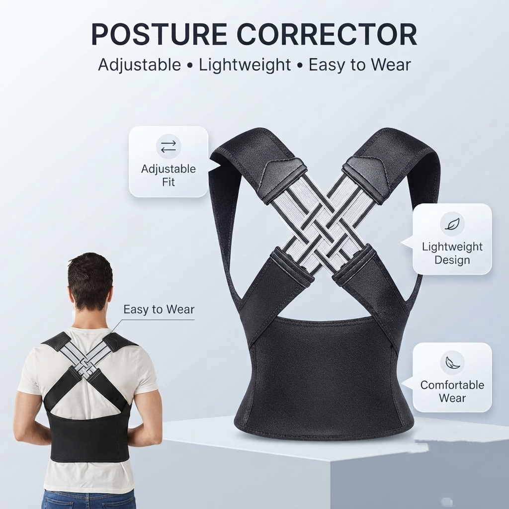 Back Brace Posture Corrector for Men and Women,Adjustable Back Posture Belt Invisible